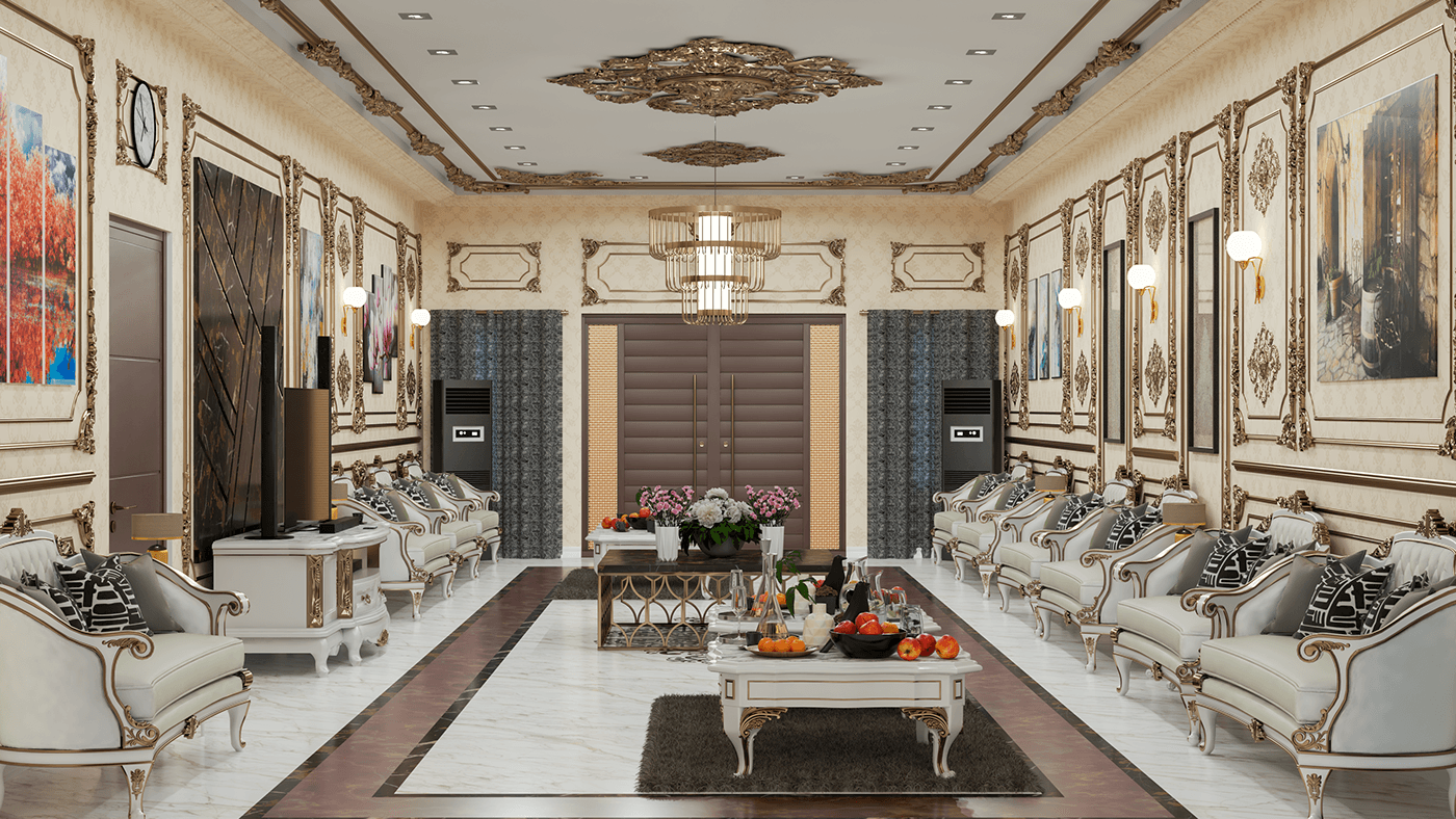arabian lounge design interior design  architecture Render visualization 3D SketchUP vray