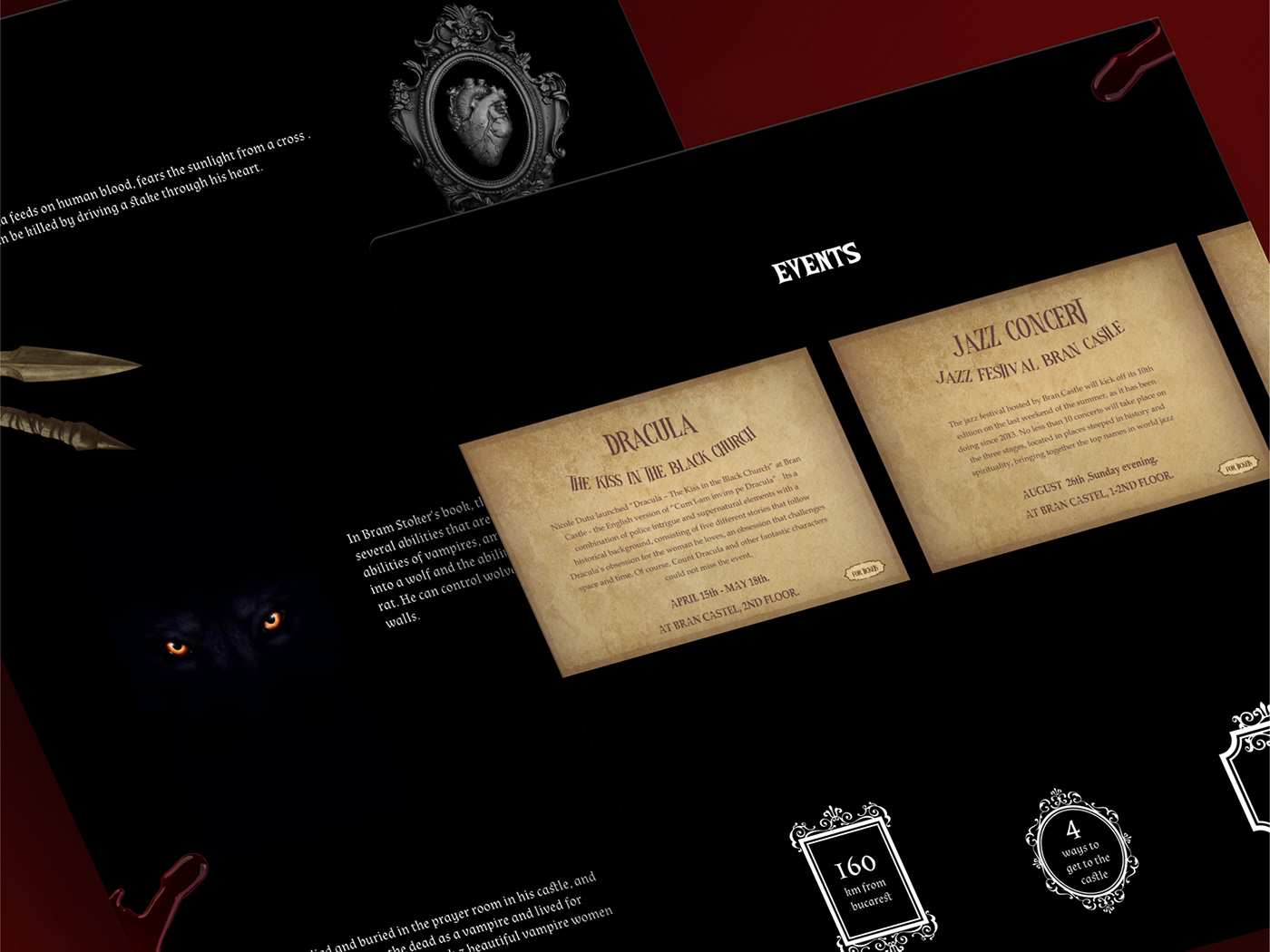 Creative Design concept dracula vampire interactive desktop Website Web Design  UI/UX Figma