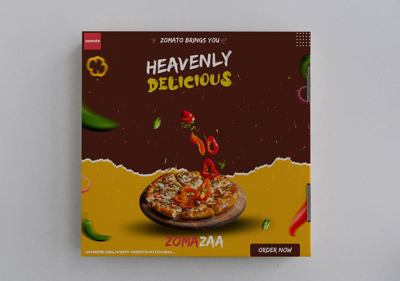 Pizza graphic design  photoshop branding  Food  fooddesign Packaging product design  redeisgn Zomato redesign