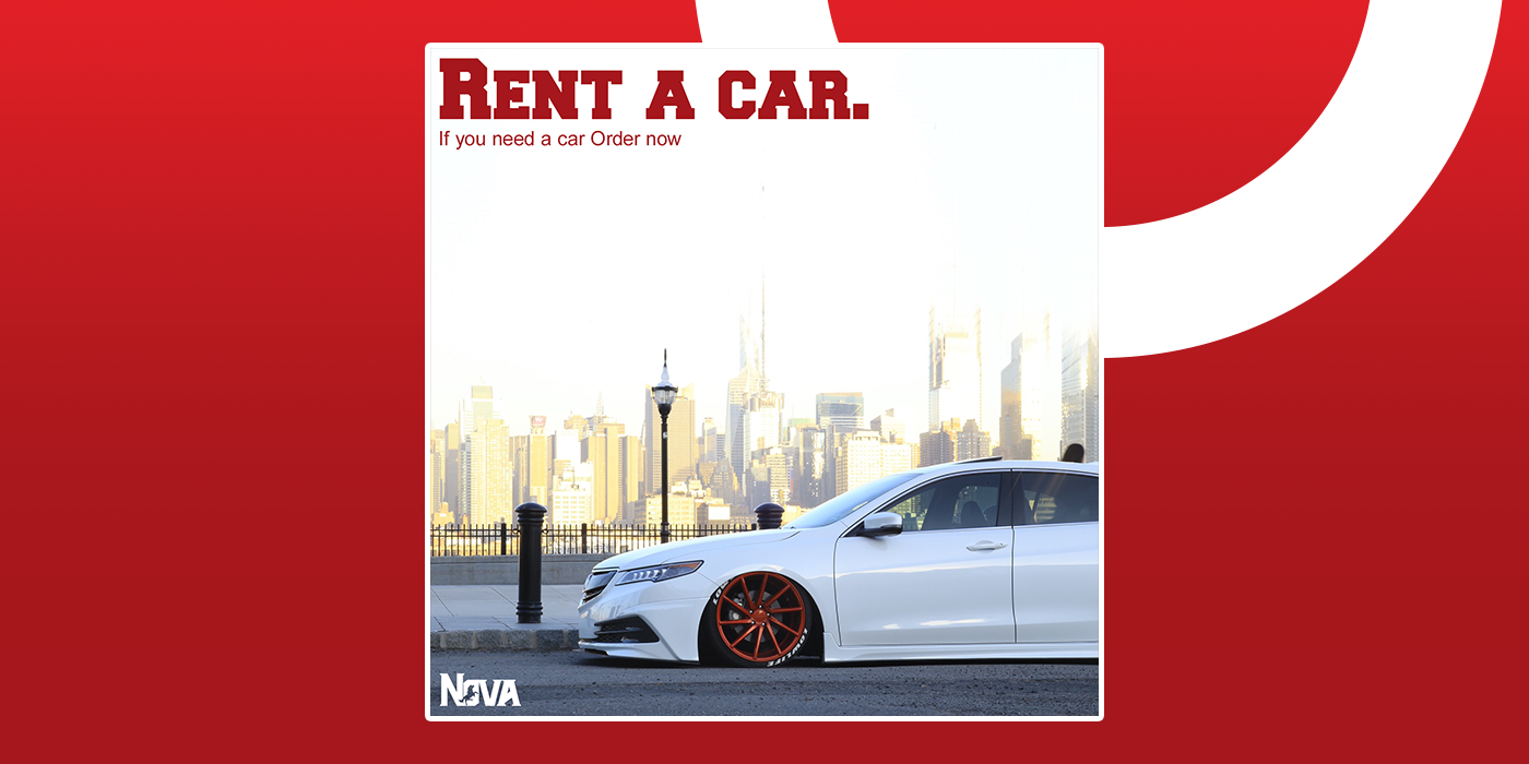 Rent rent a car automotive   car hire hiring Socialmedia ads Social media post Advertising 