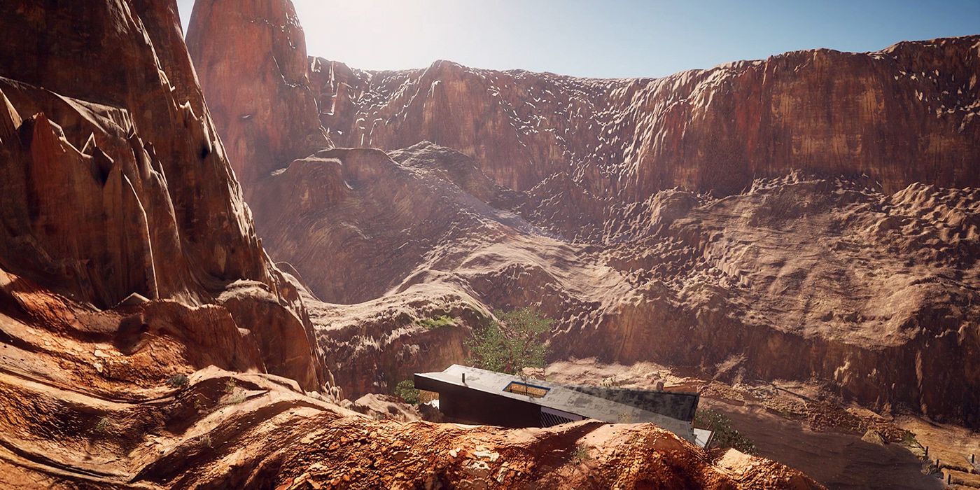 UE4 Real time Unreal arch viz animation  canyon howe artifice