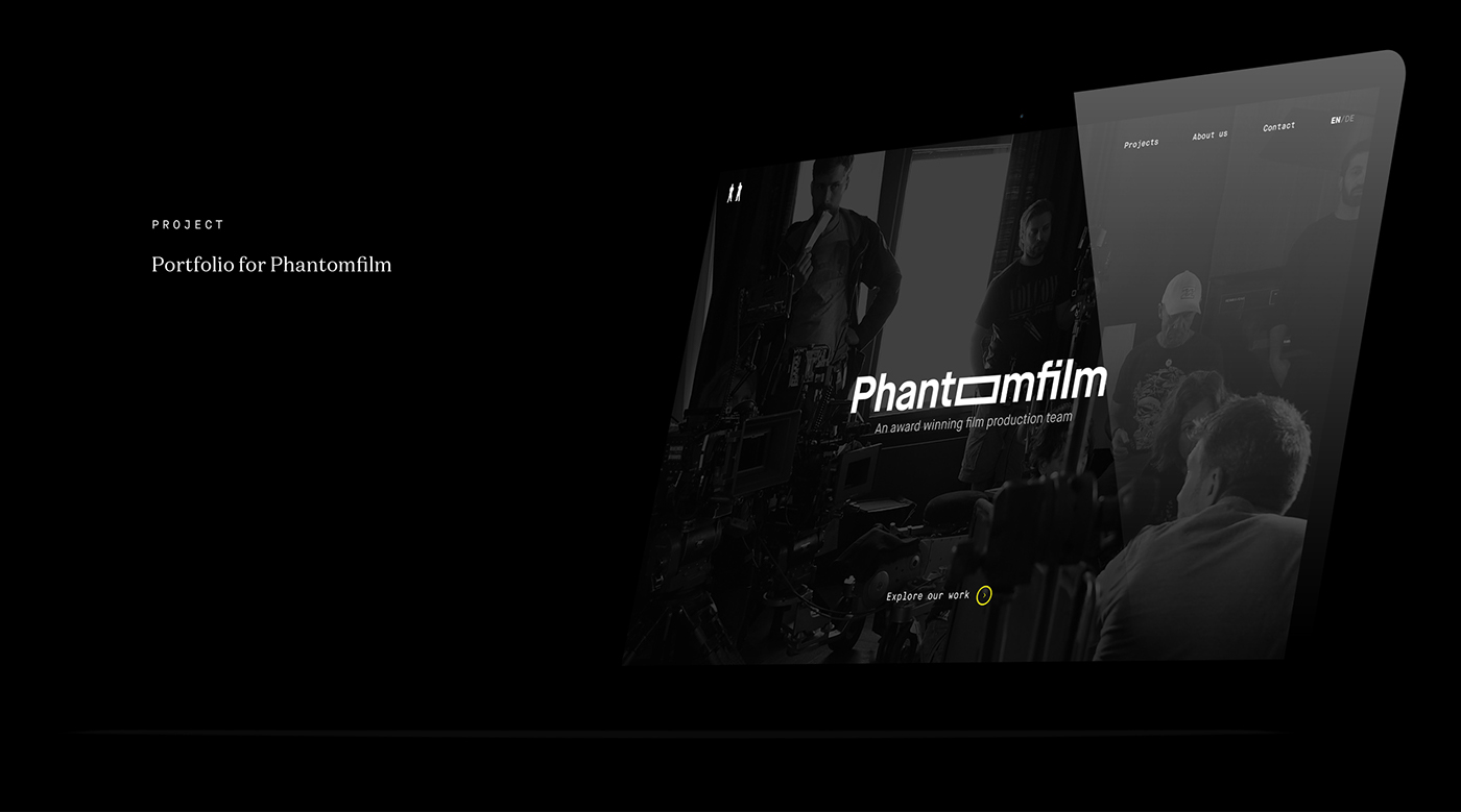 online Platform portfolio clean minimal Web site Phantomfilm Production UI video design direction desktop mobile