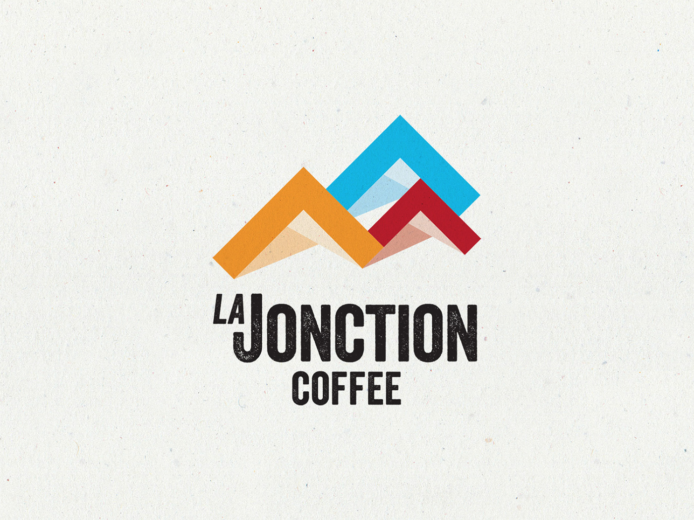 logo Coffee shop france mountains simple yellow blue red chamonix