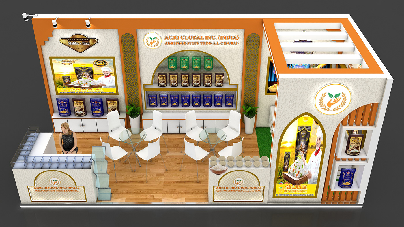 food stall food exhibition 2 Side open stall Design 2 side open Both design Stall Design Exhibition 