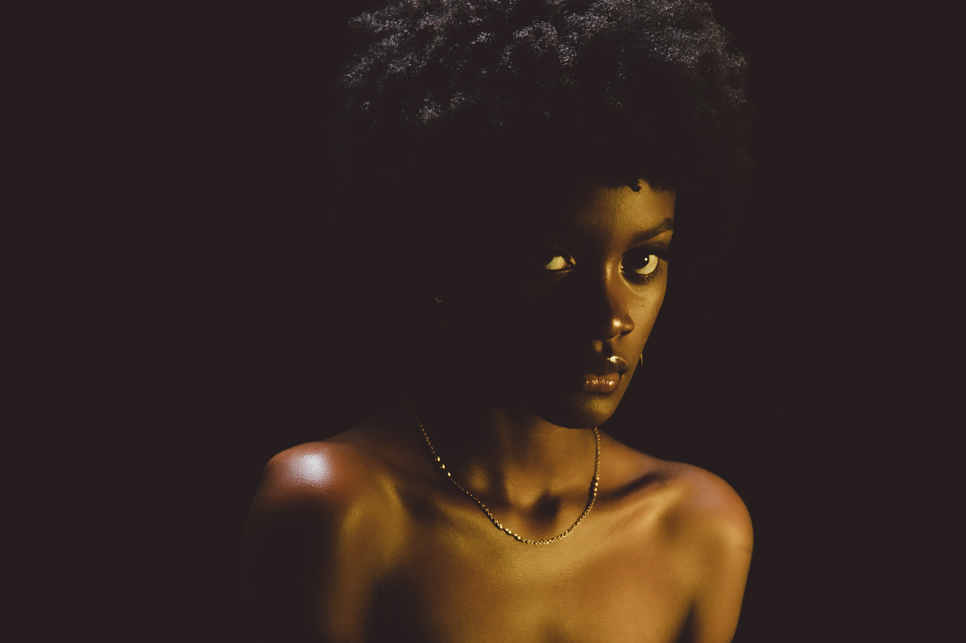 afro beauty black face lighting makeup portrait studio