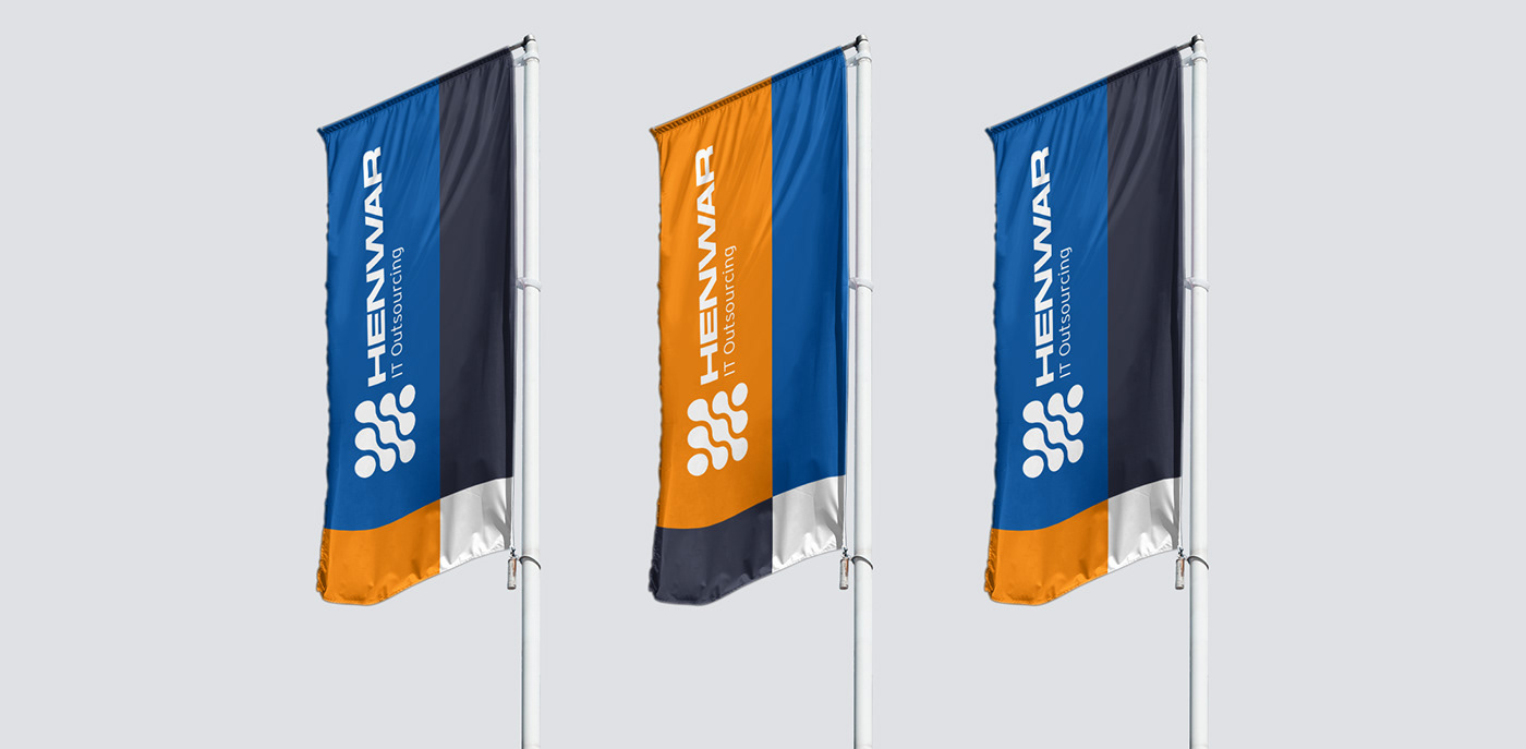 Three vertical flags side by side.