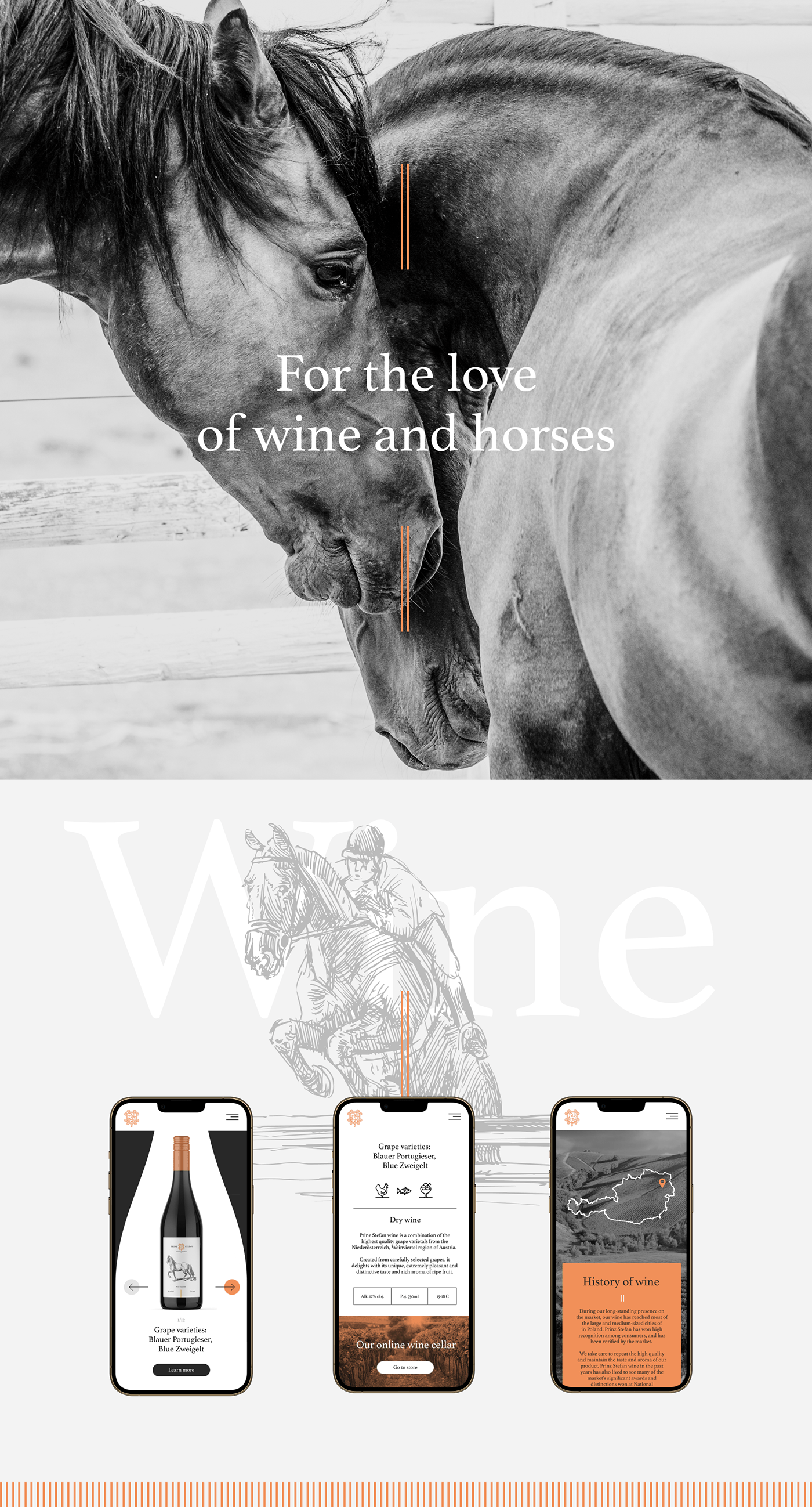wine Packaging horses horse bottle alcohol Label elegant clean luxury