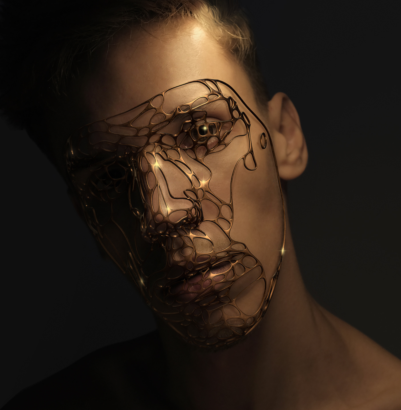 3D Graphic artist digital mask music portrait Render visual