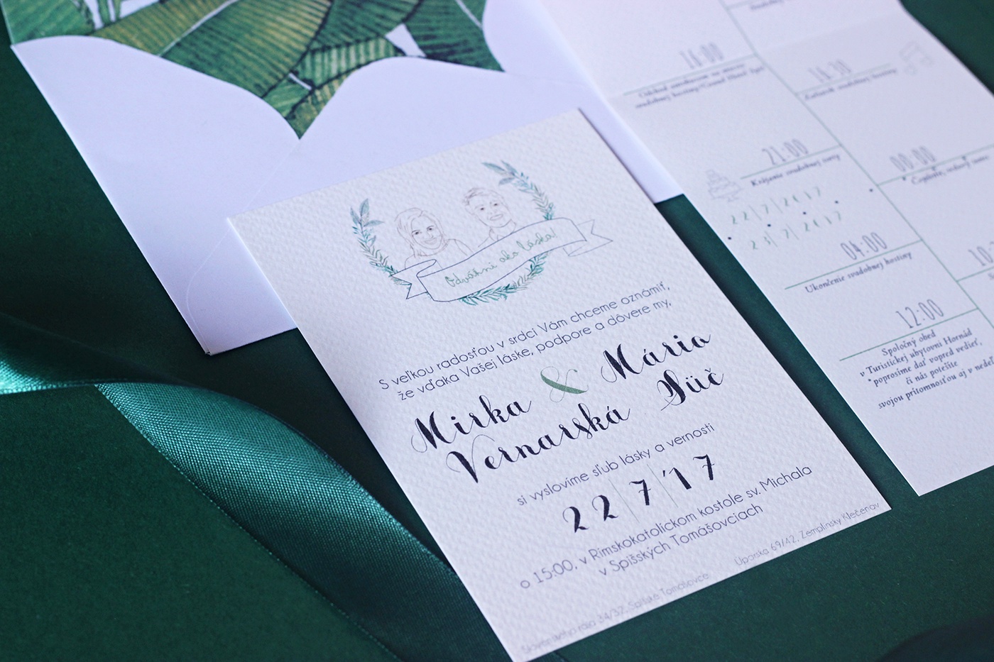 wedding invitation green