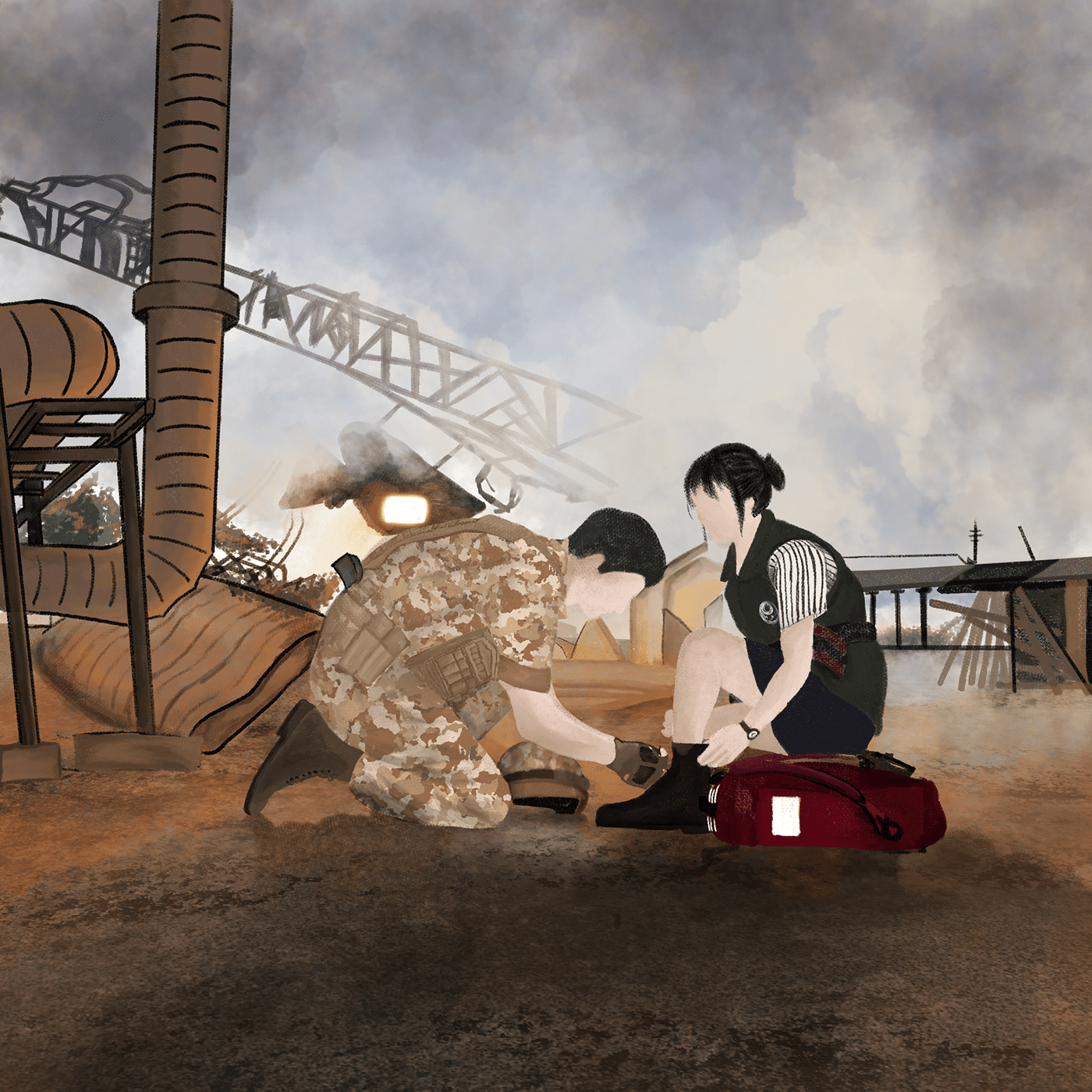 art descendantsofthesun Digital Art  digital illustration fanart goblin ILLUSTRATION  k-drama Korean dramas Procreate