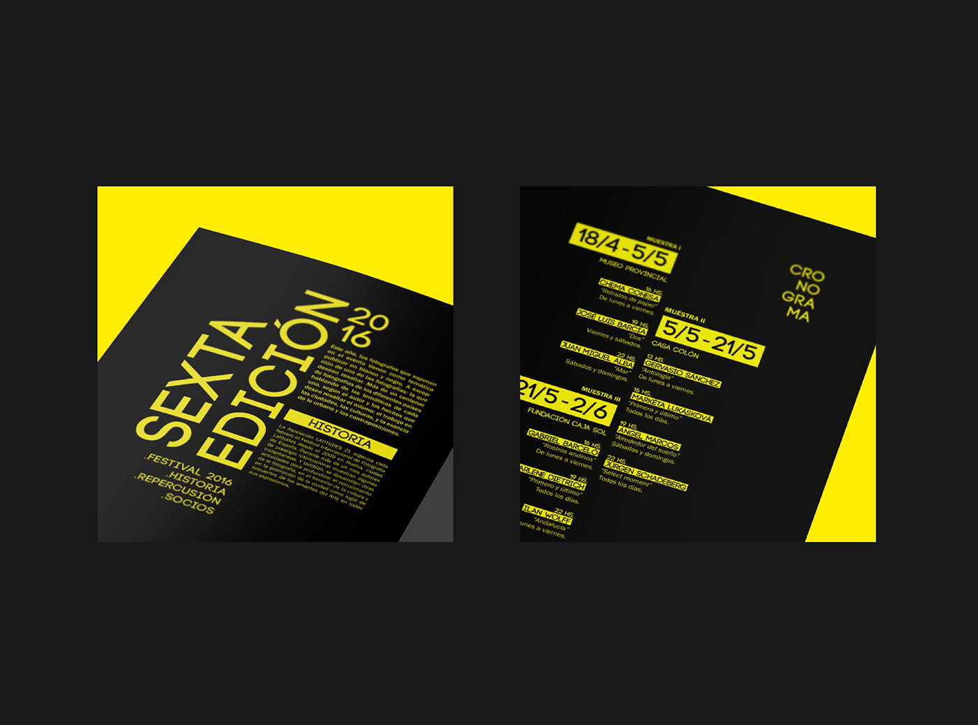 desplegable brochure TipografiaII uade typography   poster yellow black editorial tipografia