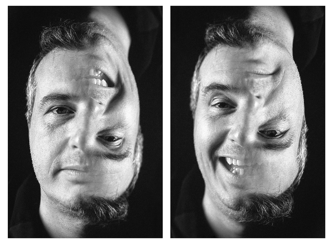 analog Film   portrait 35mm blackandwhite experimental doubleexposure smile sad mood