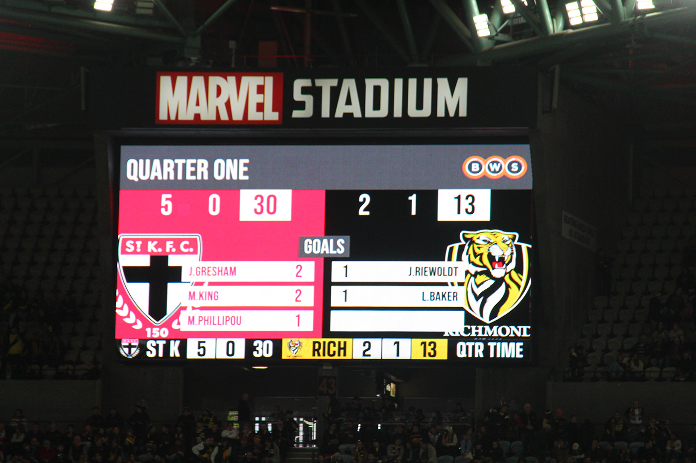 saints Richmond tigers Docklands Australia afl Marvel Stadium round twenty-two st kilda