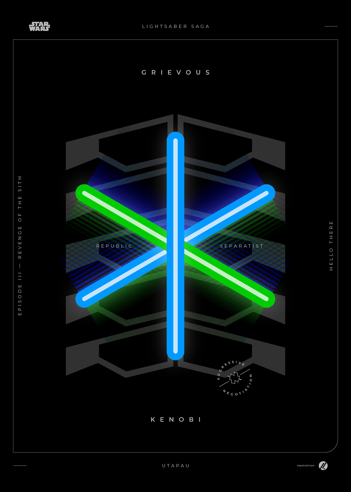 artwork Fan Art lightsaber minimal movie Poster Design star wars tribute typography   vector