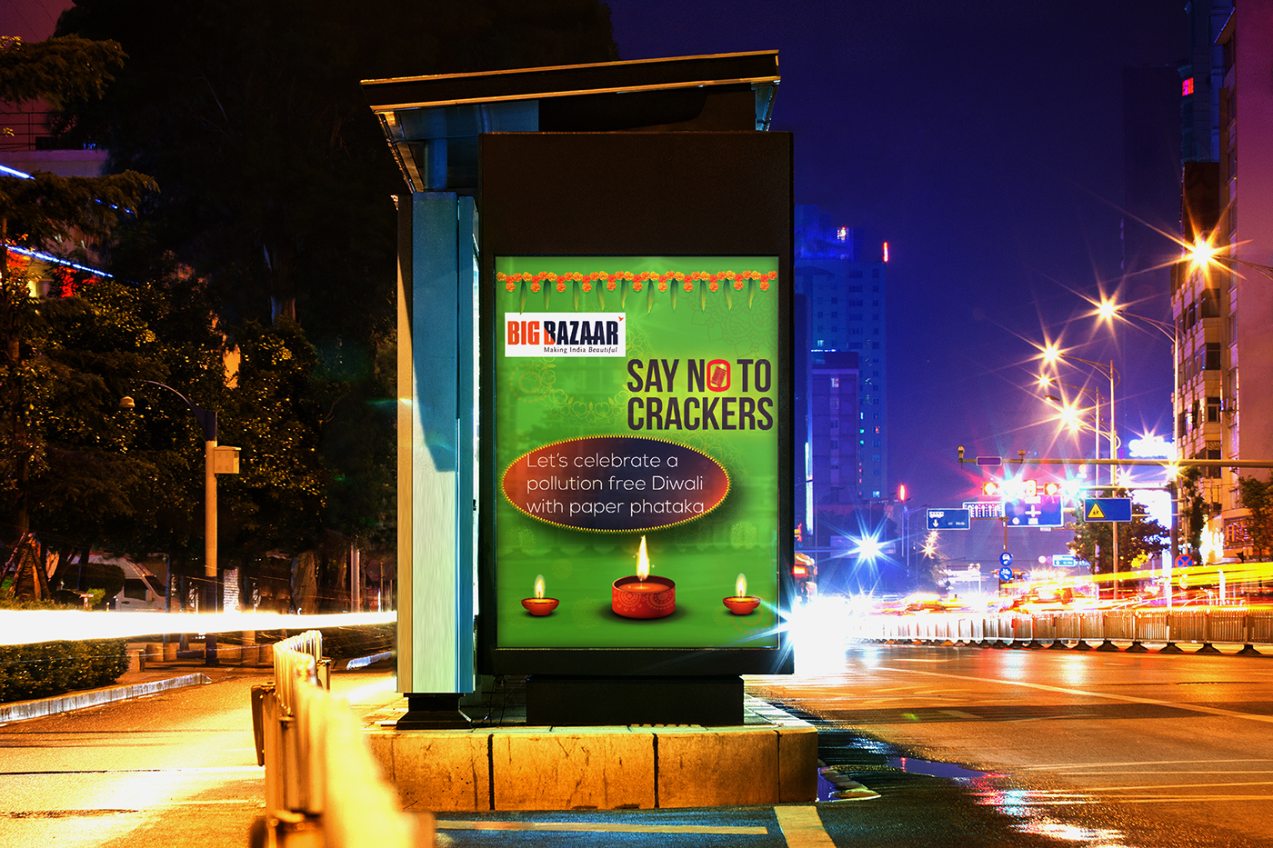Advertising  banner poster Display print Big Bazaar Diwali photoshop MAAC graphic design 