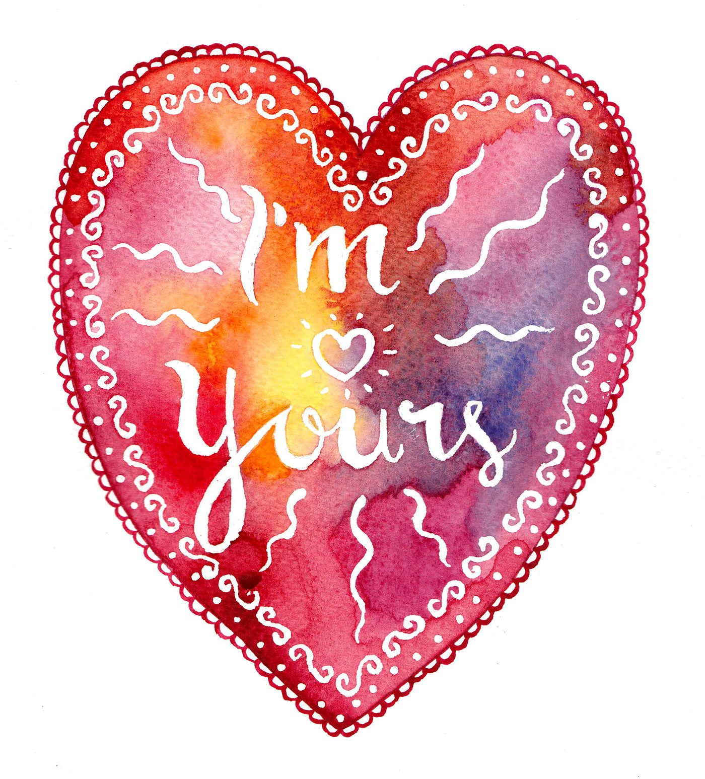 watercolour heart valentines jasonmraz  Love cute
