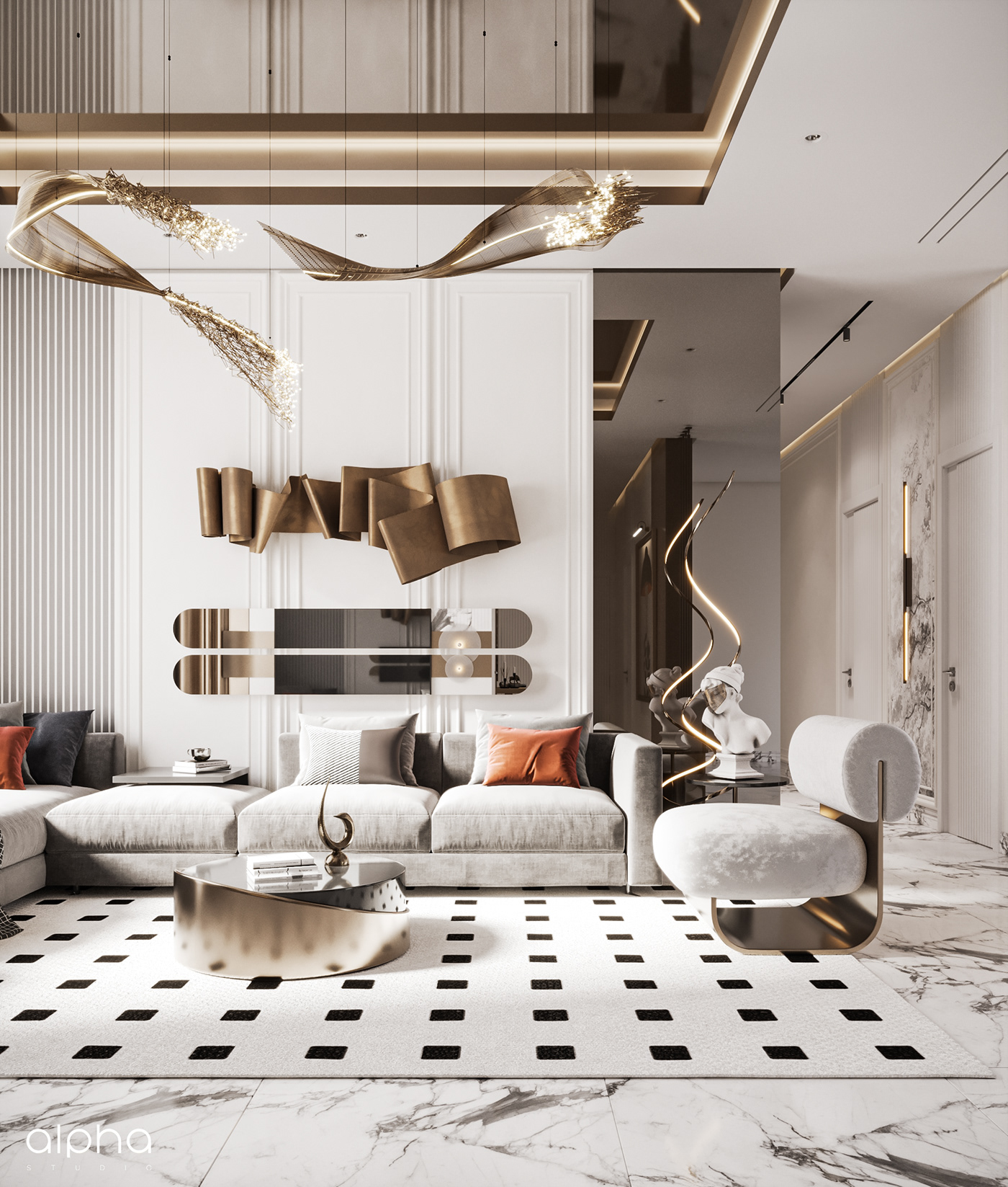 apartment Villa design architecture visualization interior design  modern 3ds max Interior Render