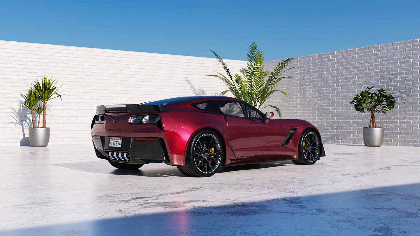 chevrolet Corvette free photoshop 3D blender CGI VRED 3D model car