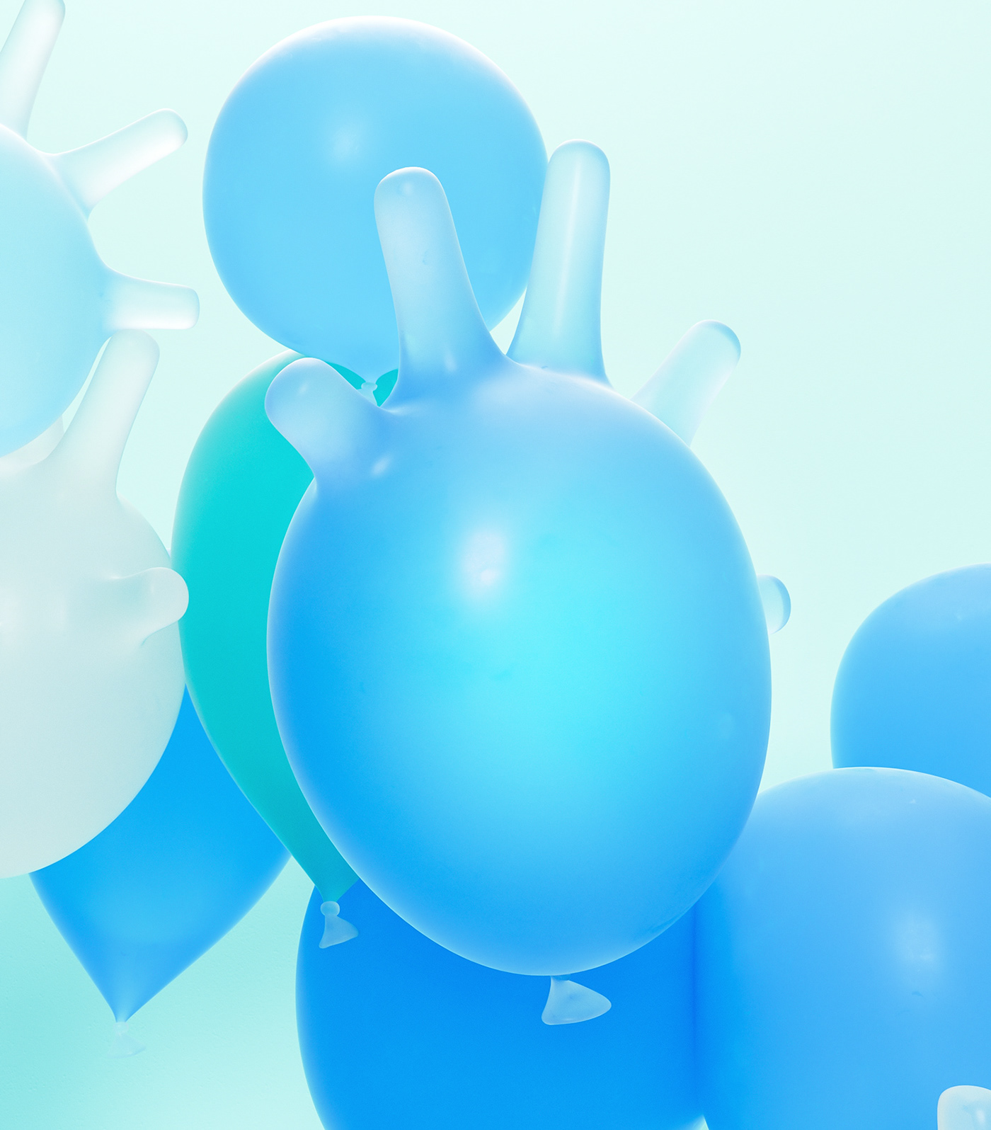 3D balloon Render CG CGI editorial nhs blown up number ILLUSTRATION 