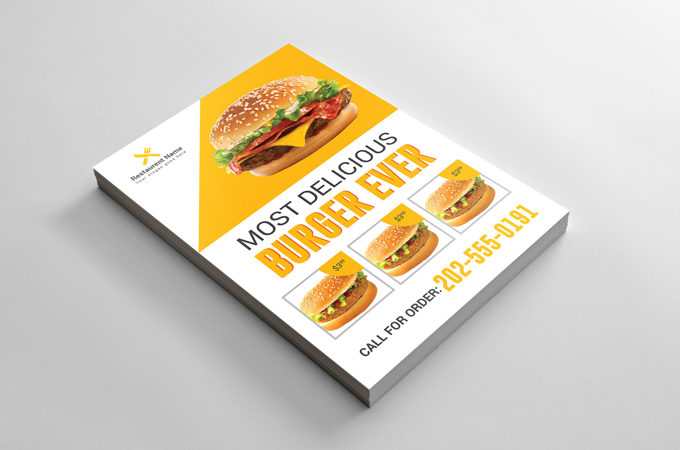 flyer Food  restaurant burger Promotion marketing   FREE flyer creative a4 Unique