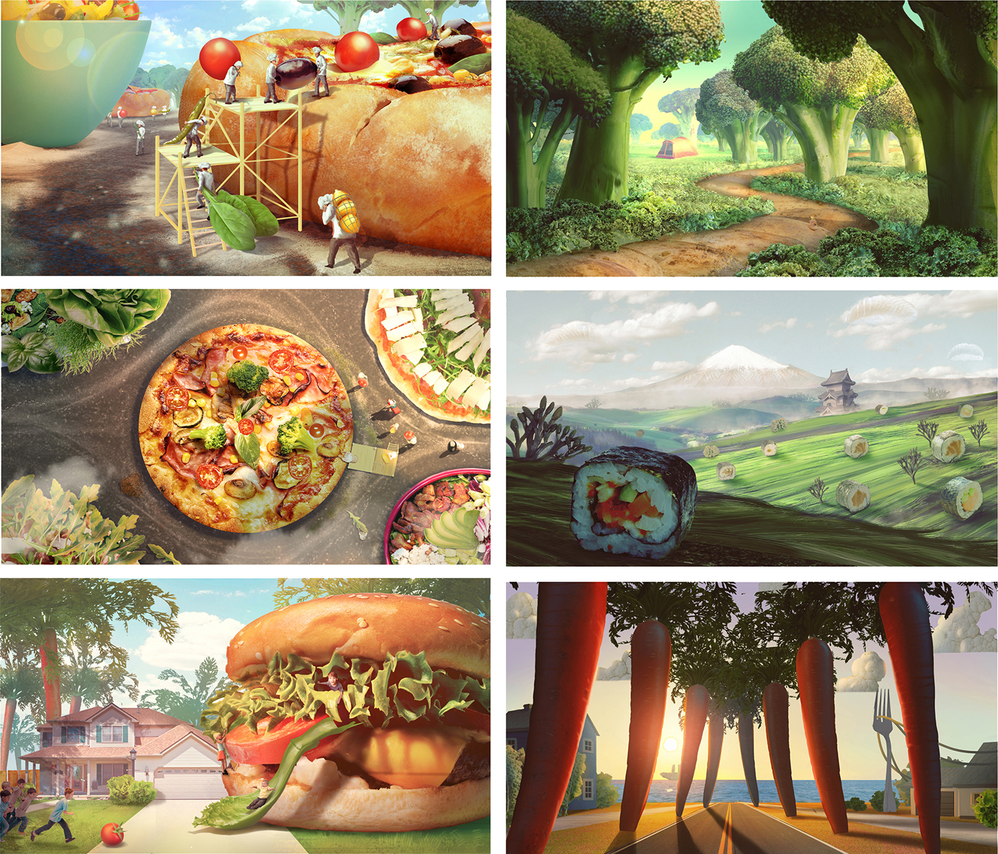 commercial storyboard photomanipulation Editing  digital art ILLUSTRATION  Food  Fruit vegetable