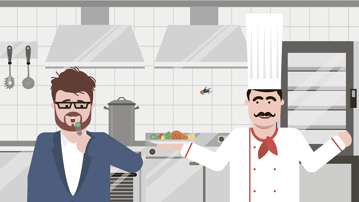 ILLUSTRATION  flat Illustrator Character design cooking restaurant kitchen table Laptop