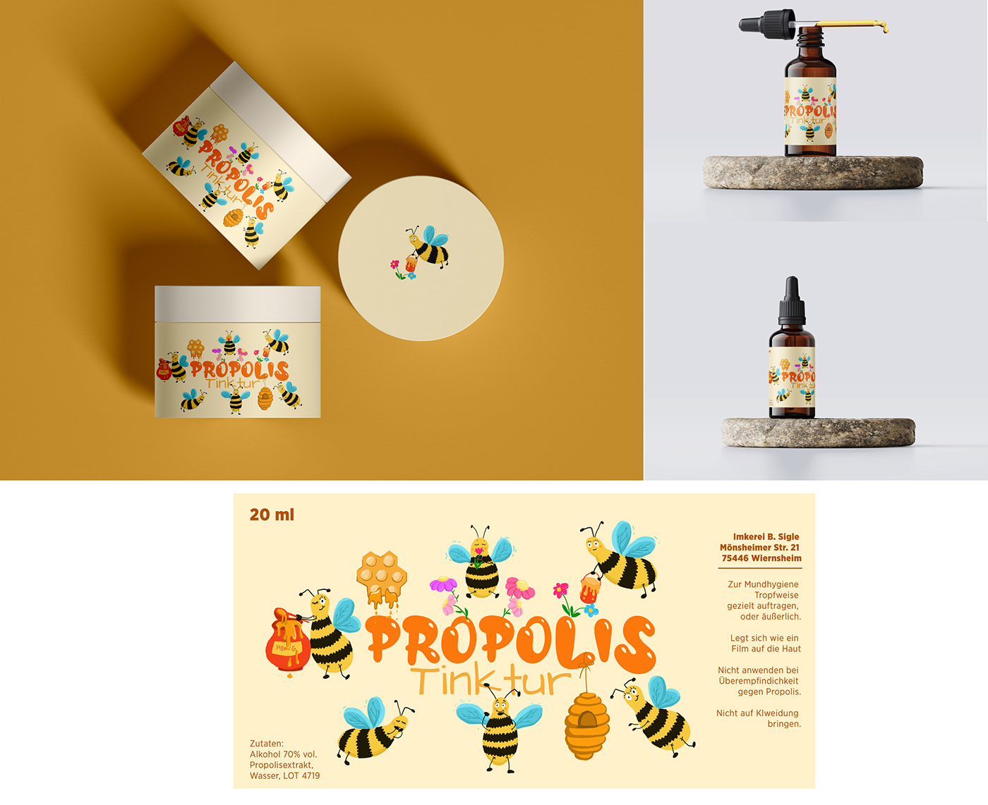 bee biene digitalpainting Flowers honey ILLUSTRATION  Nature Packaging painting   product design 