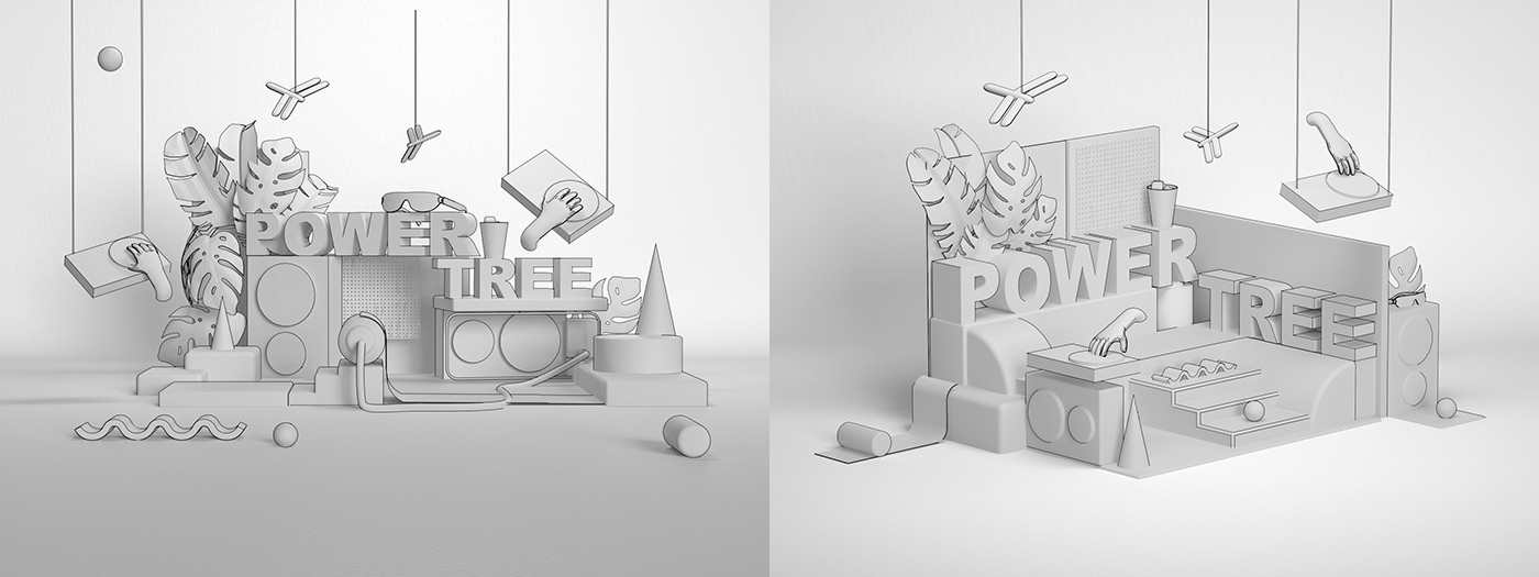 CGI 3D paper craft Photography  typography   Tree  art direction 