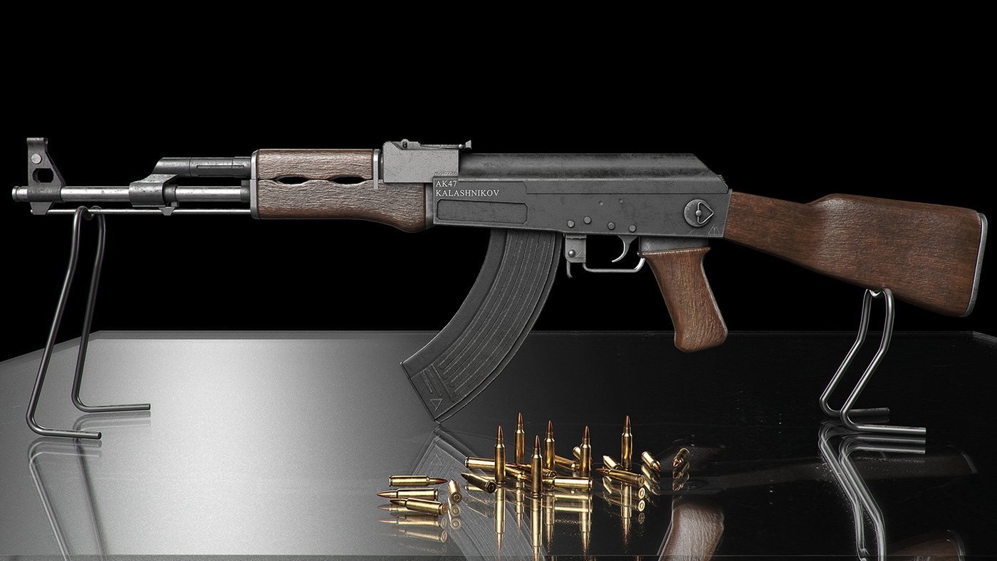 3D Weapon design motiongraphics Kalashnikov Videogames cinematic Autodesk substance animation 