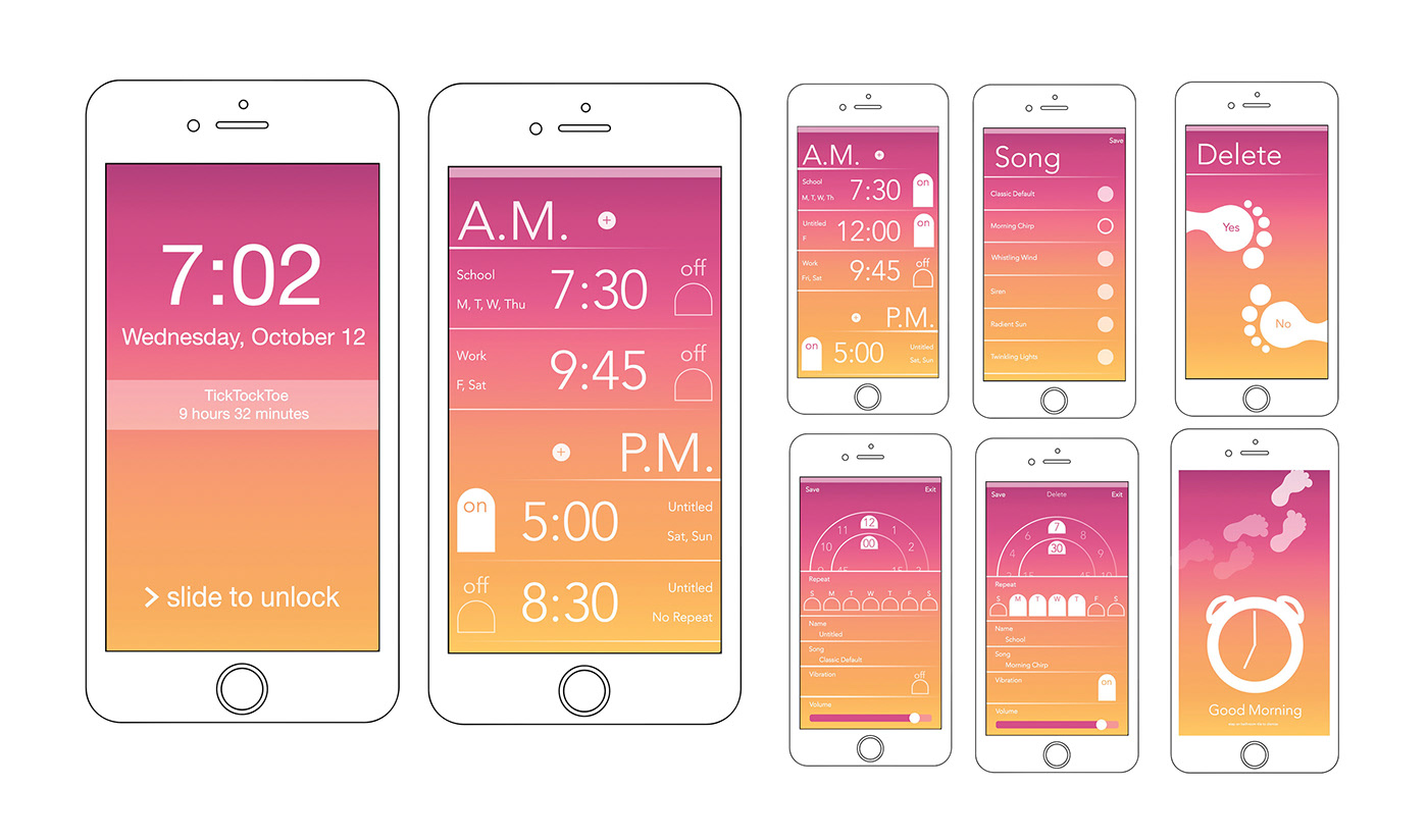 app alarm gradient graphic design