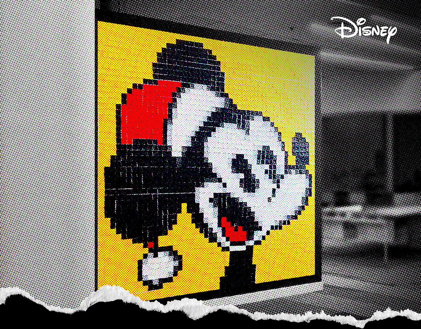 Mural Post It pixelart mickey mouse disney pixel Pixel art mickey mouse