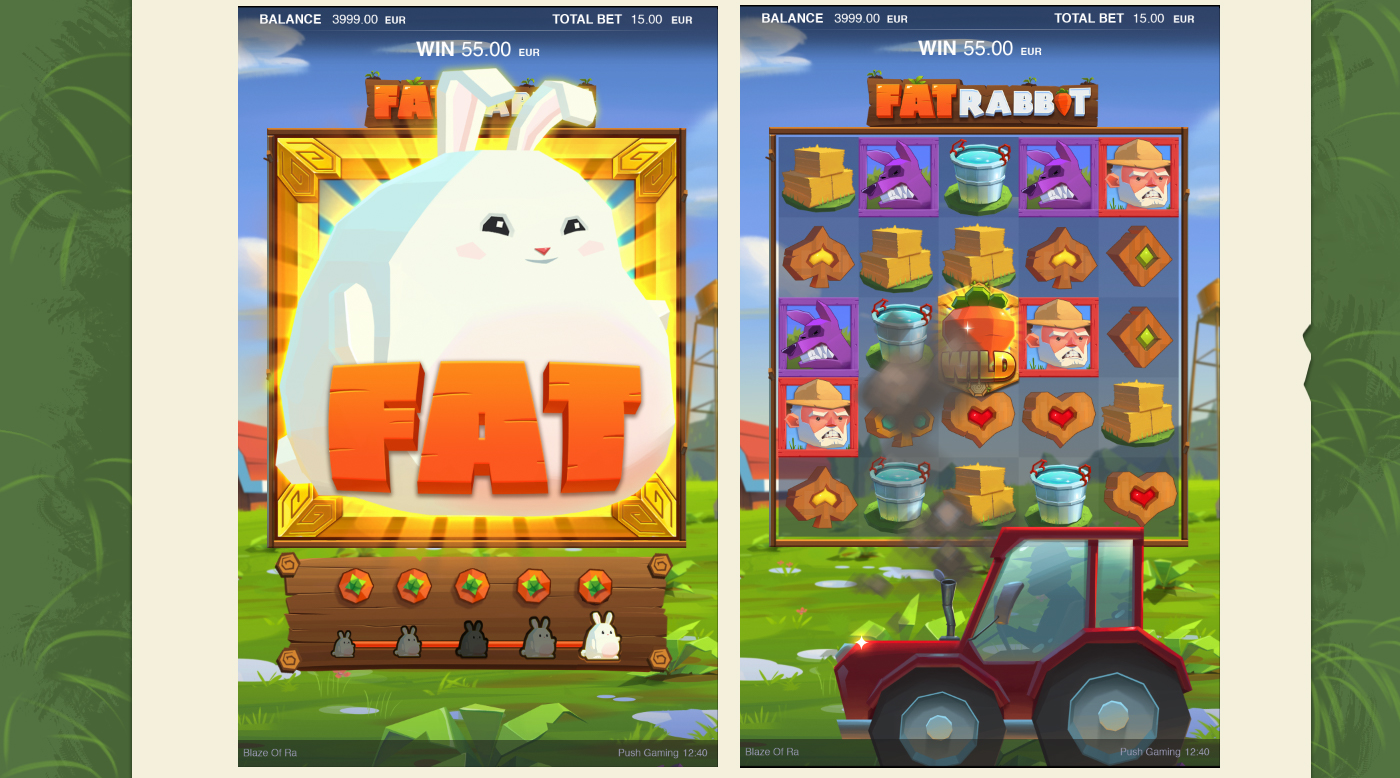 slot game gamedesign slotgame rabbit carrot digitalart farm Tractor