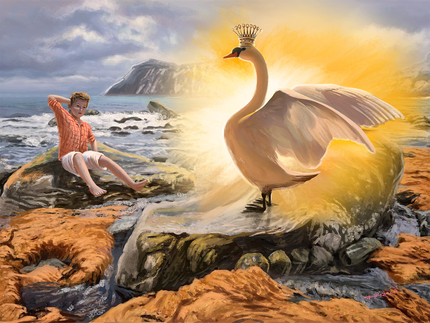 jack swan Dinoricco good story rural sea interactive fairy tale ILLUSTRATION  Dinur Alimkulov