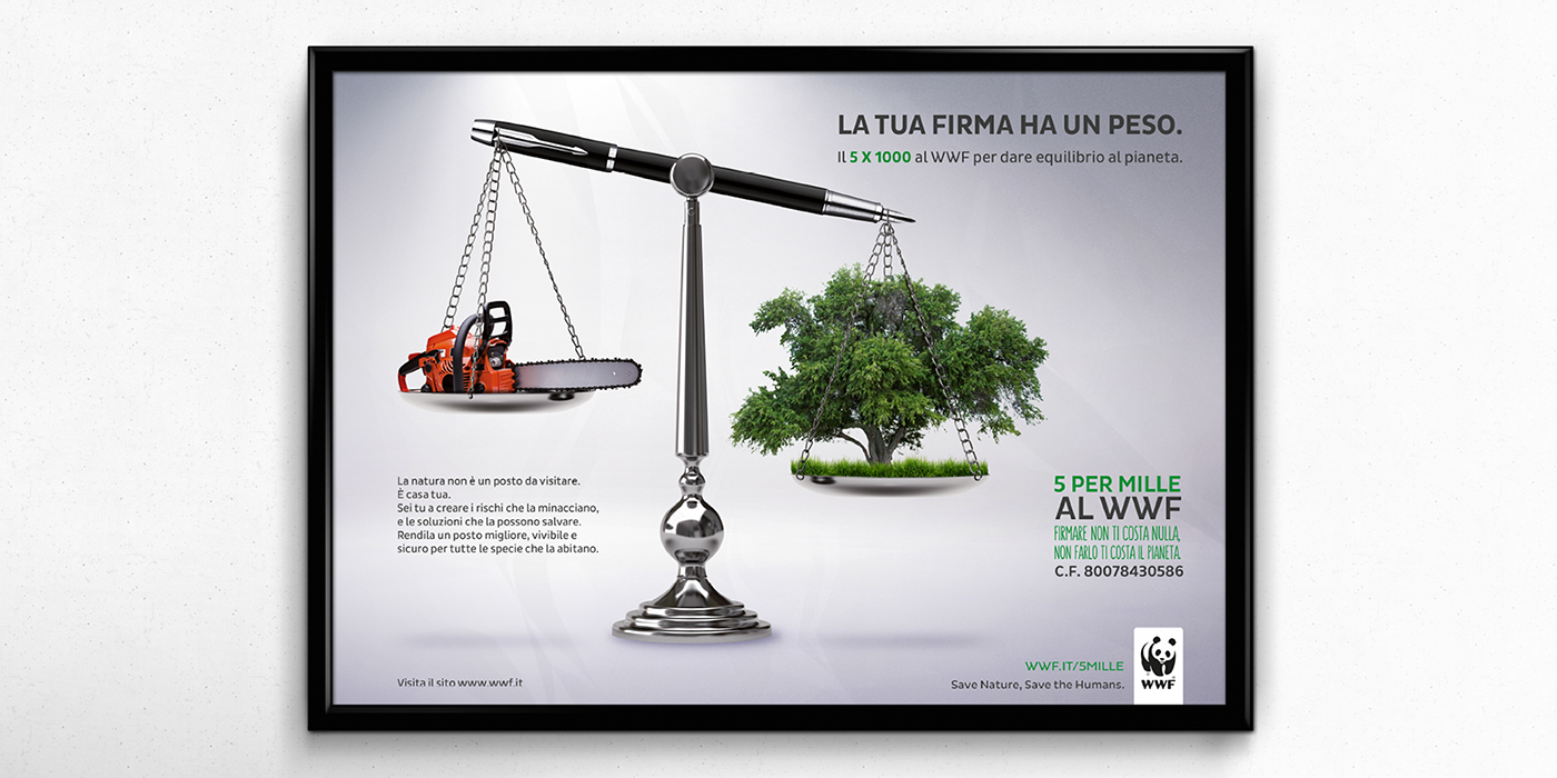 WWF Advertising  ArtDirector photomanipulation campaign earth animals Editing  photoediting ADV