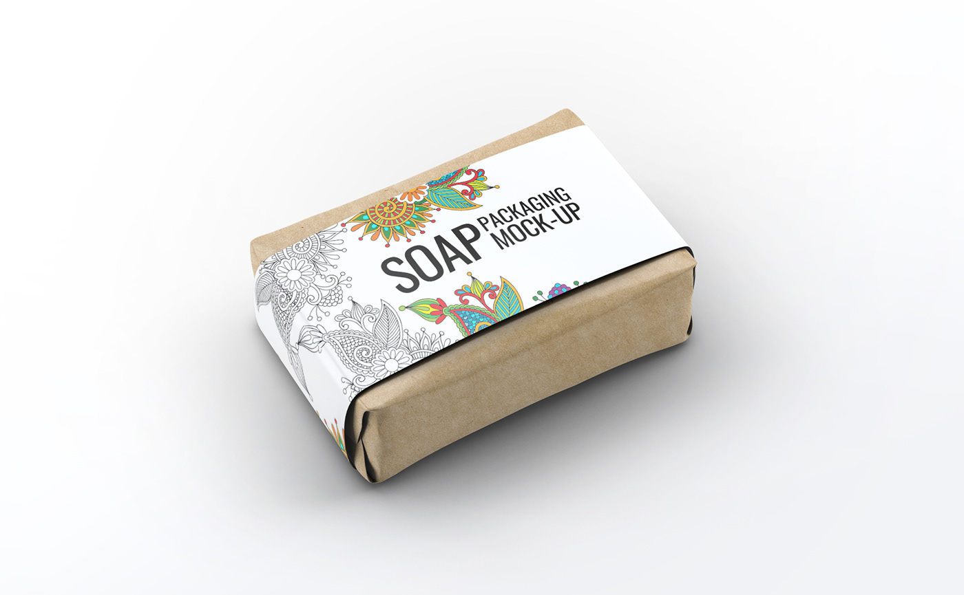 sleeve soap bar soap box Mockup soap mock-up Pack soap package paper package