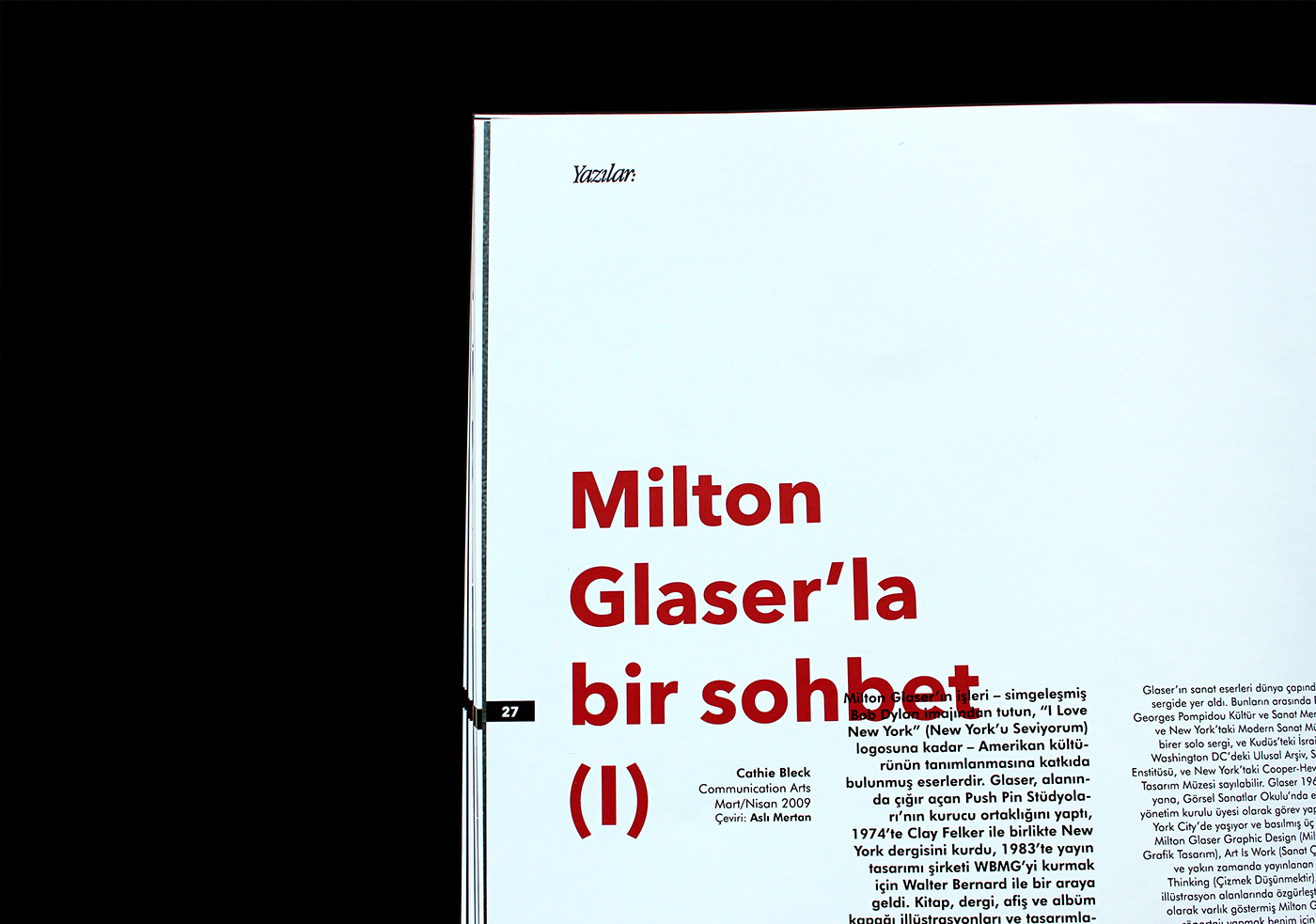 magazine design dergi tasarımı Magazine design GMK yazılar Milton Glaser portfolio typography   edıtorıal desıgn
