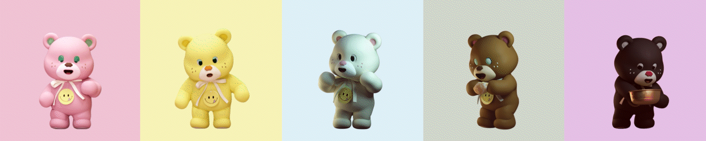 3D 3D Character 3dart c4d character animation mediawall motion graphics  knotted ledwall sugarbear