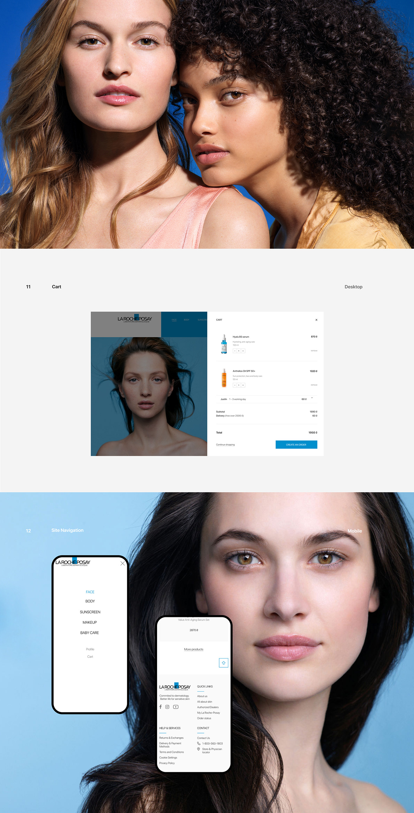 beauty concept Health mobile online store UI ux Website Design cosmetics e-commerce