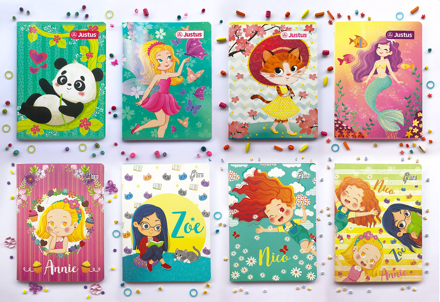 cuadernos notebook illustration animal Character design  illustrations diseño de personajes niñas diseño de cuadernos notebook covers Covers Design
