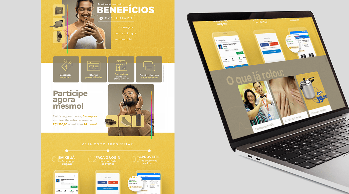 branding  design design digital cliente ouro magalu ouro