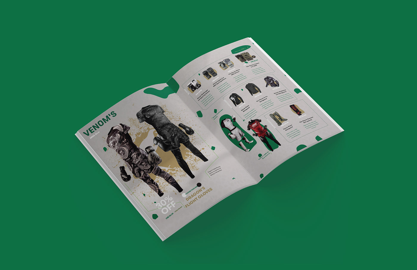 Venum design Catalogue magazine print Graphic Designer Advertising  marketing   adobe illustrator visual identity
