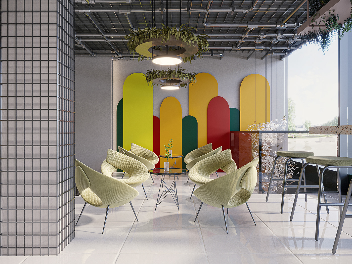 3ds max business interior design  modern new Render Shop design visualization
