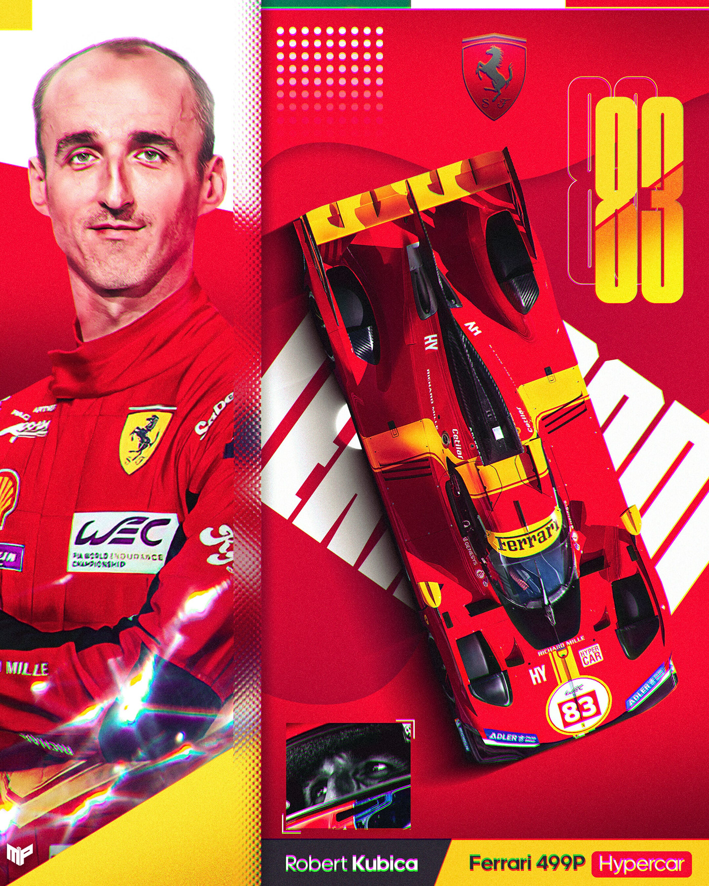 kubica robertkubica ferrari499p hypercar design Motorsport designer fanart poster photoshop