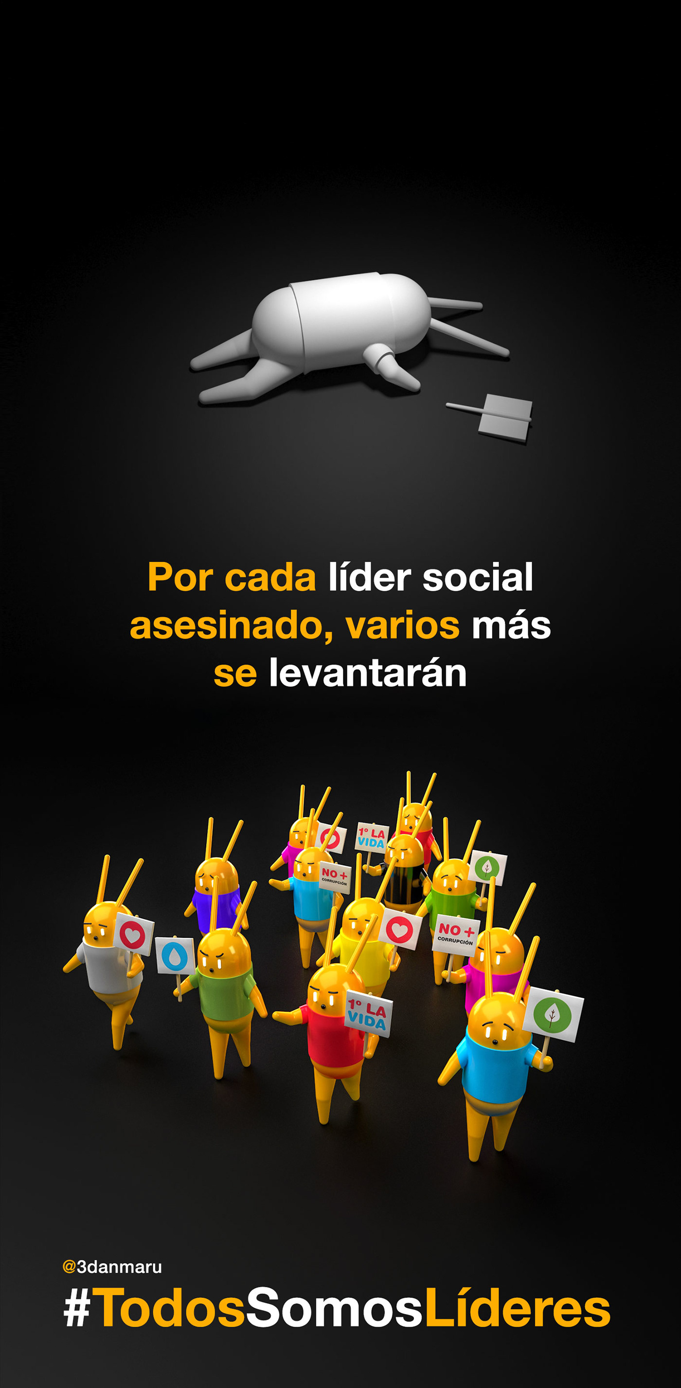 ilustracion ILLUSTRATION  social design social activism colombia Human Rigths #TodosSomosLíderes