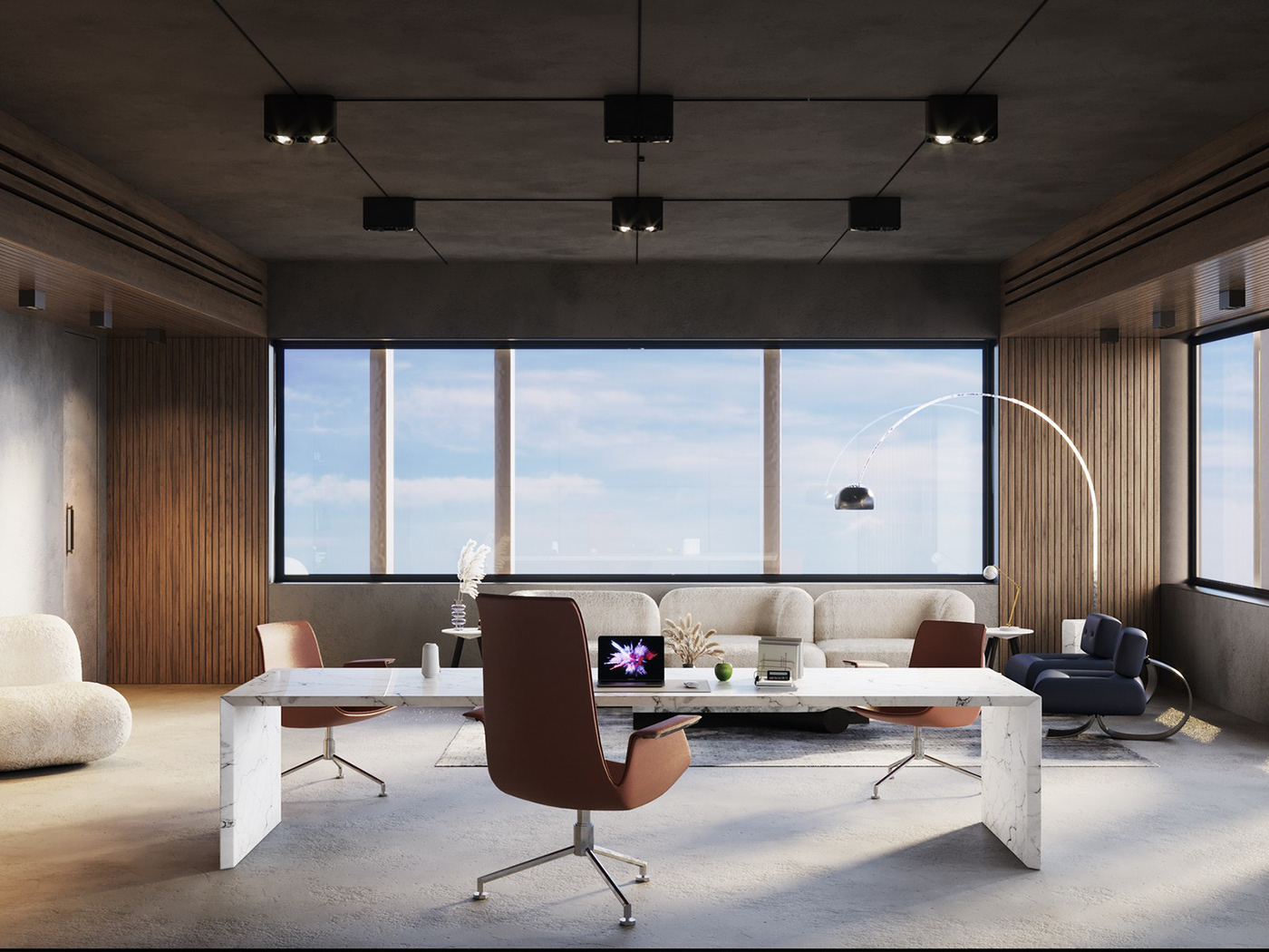 3D CGI design Interior lounge meeting Office Render rendering visualization