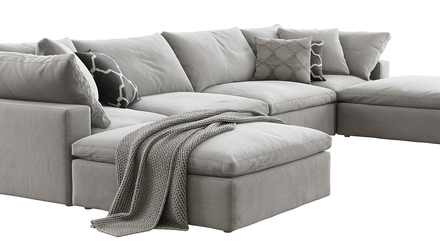 cloud sofa Restoration Hardware RH modeling furniture visualization