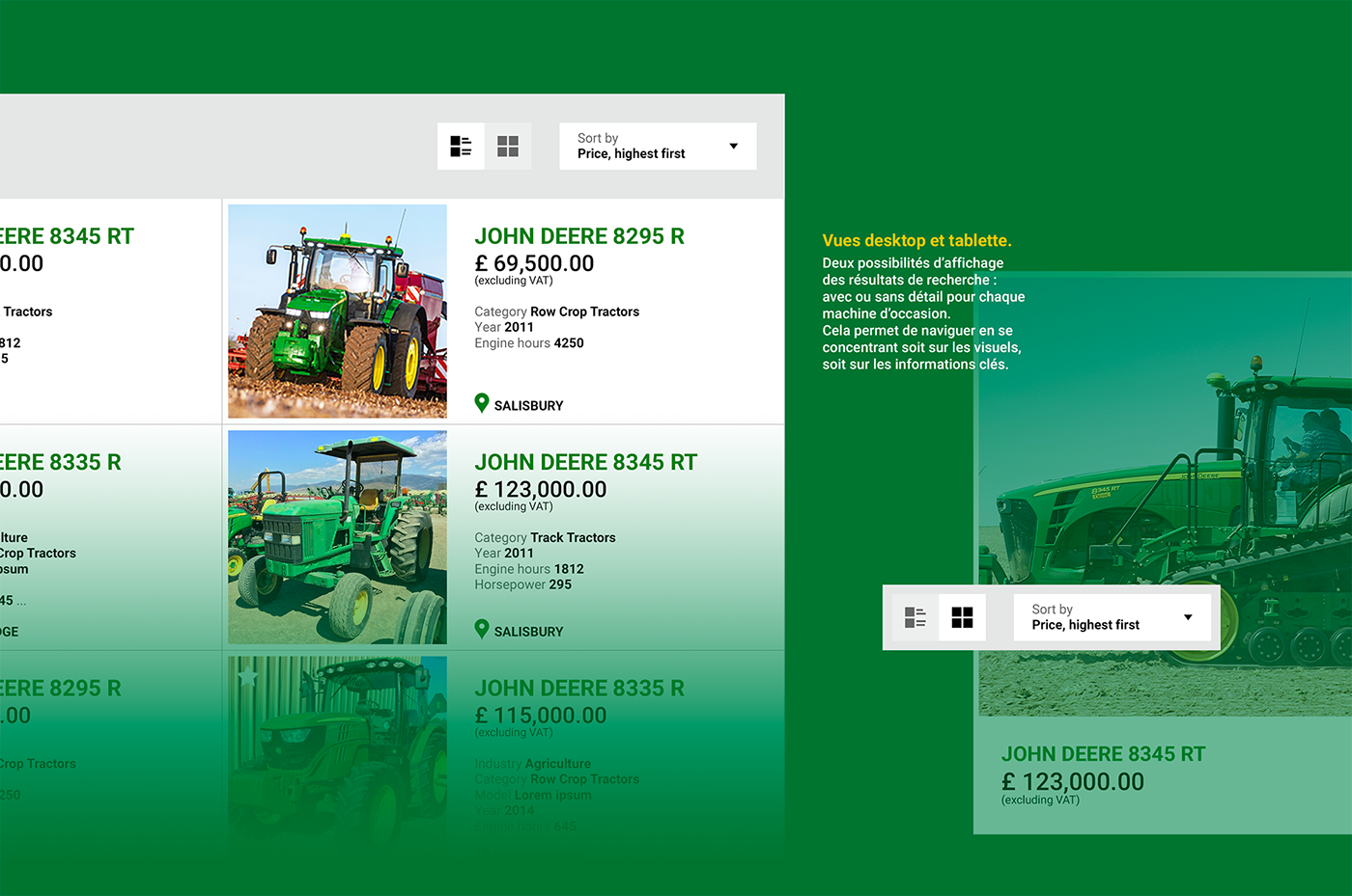 webapp John Deere tractors