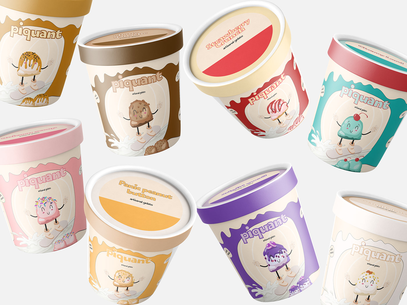 colorful graphic design  ice cream Illustrator packaging design Playful chocolate ILLUSTRATION  mock up Packaging