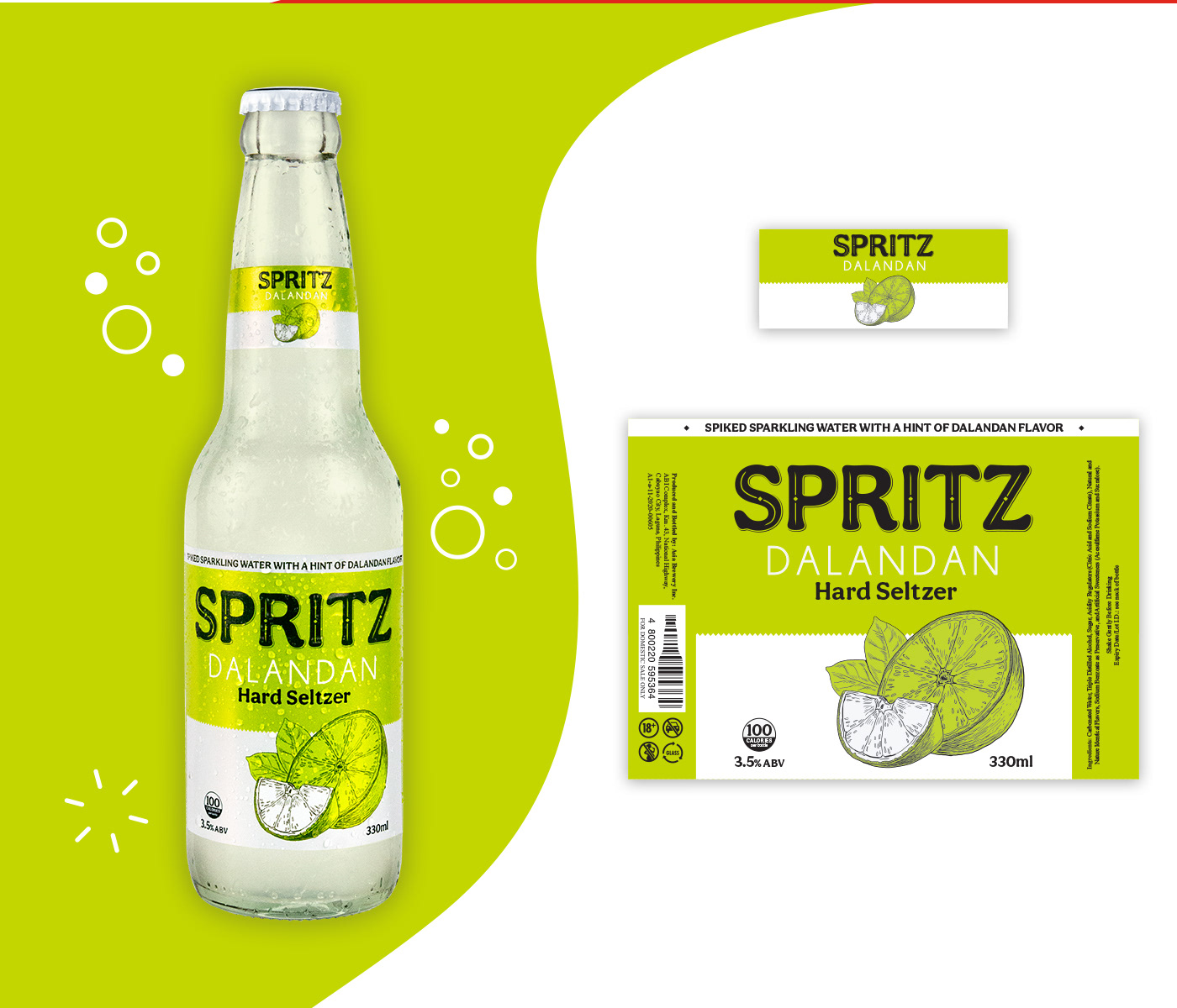 hard seltzer label design packaging design Spritz bottle label design