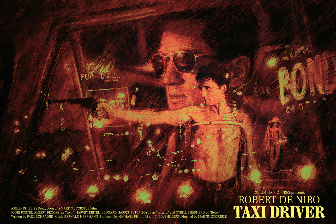 driver key art martin scorsese movie poster Poster Design posters print robert de niro taxi taxidriver